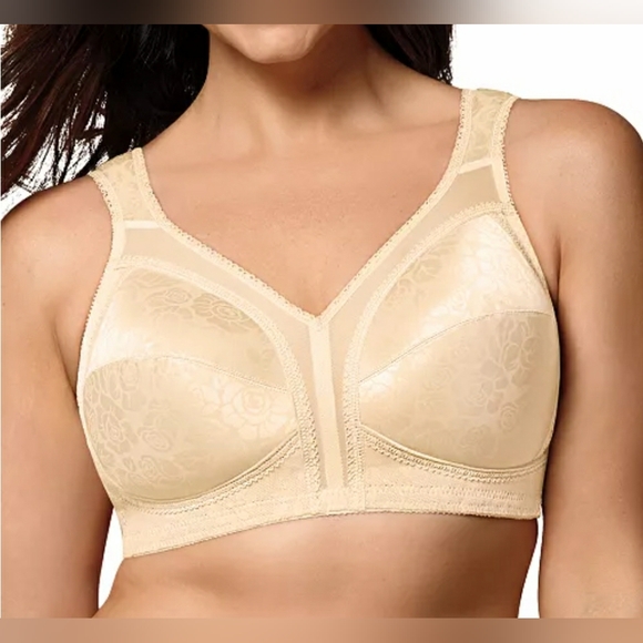 Playtex 18 Hr Bra 38D Ultimate Shoulder Comfort Natural Beige 4693 Wire Free - Picture 3 of 15